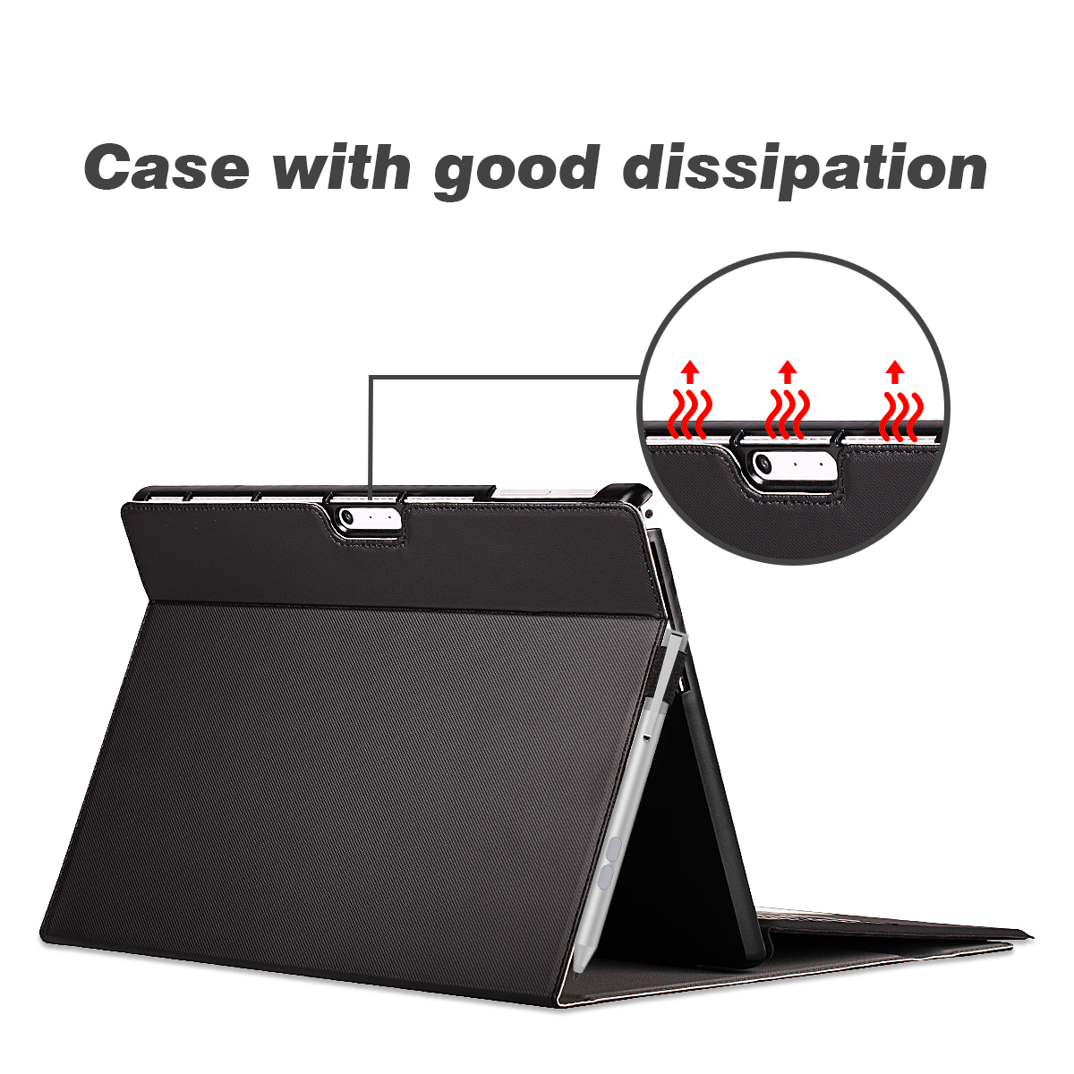 Hot-selling Custom logo waterproof men business tablet case cover in PU materials flip cover for Microsoft surface pro 7/6/5/4